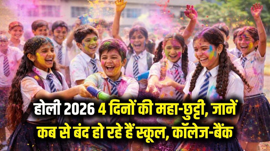होली 2026: 4 दिनों की महा-छुट्टी! सरकारी लिस्ट में तारीखें कंफर्म, जानें कब से बंद हो रहे हैं स्कूल, कॉलेज और बैंक