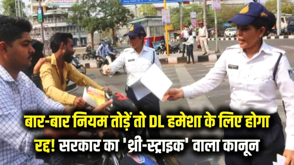हमेशा के लिए रद्द हो जाएगा ड्राइविंग लाइसेंस! बार-बार ट्रैफिक नियम तोड़ने वालों के लिए सरकार लाई 'थ्री-स्ट्राइक' वाला सख्त कानून 1 हमेशा के लिए रद्द हो जाएगा ड्राइविंग लाइसेंस! बार-बार ट्रैफिक नियम तोड़ने वालों के लिए सरकार लाई 'थ्री-स्ट्राइक' वाला सख्त कानून