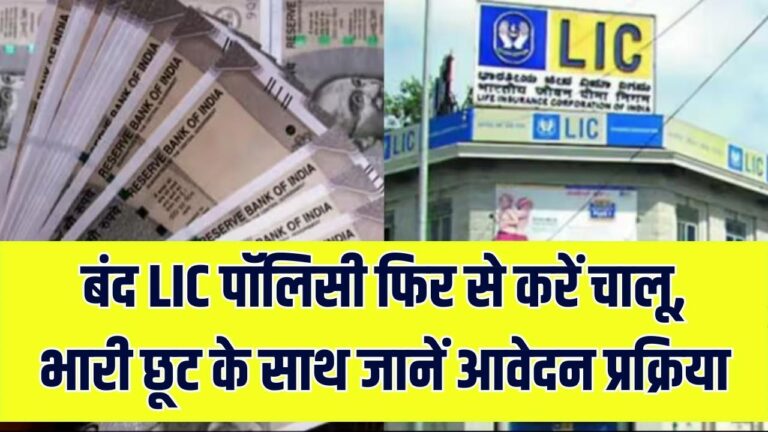 LIC: बंद पड़ी LIC पॉलिसी को फिर से करें चालू! अब पेनाल्टी में भारी छूट और आसान किस्तों का लाभ; जानें स्टेप-बाय-स्टेप प्रोसेस।