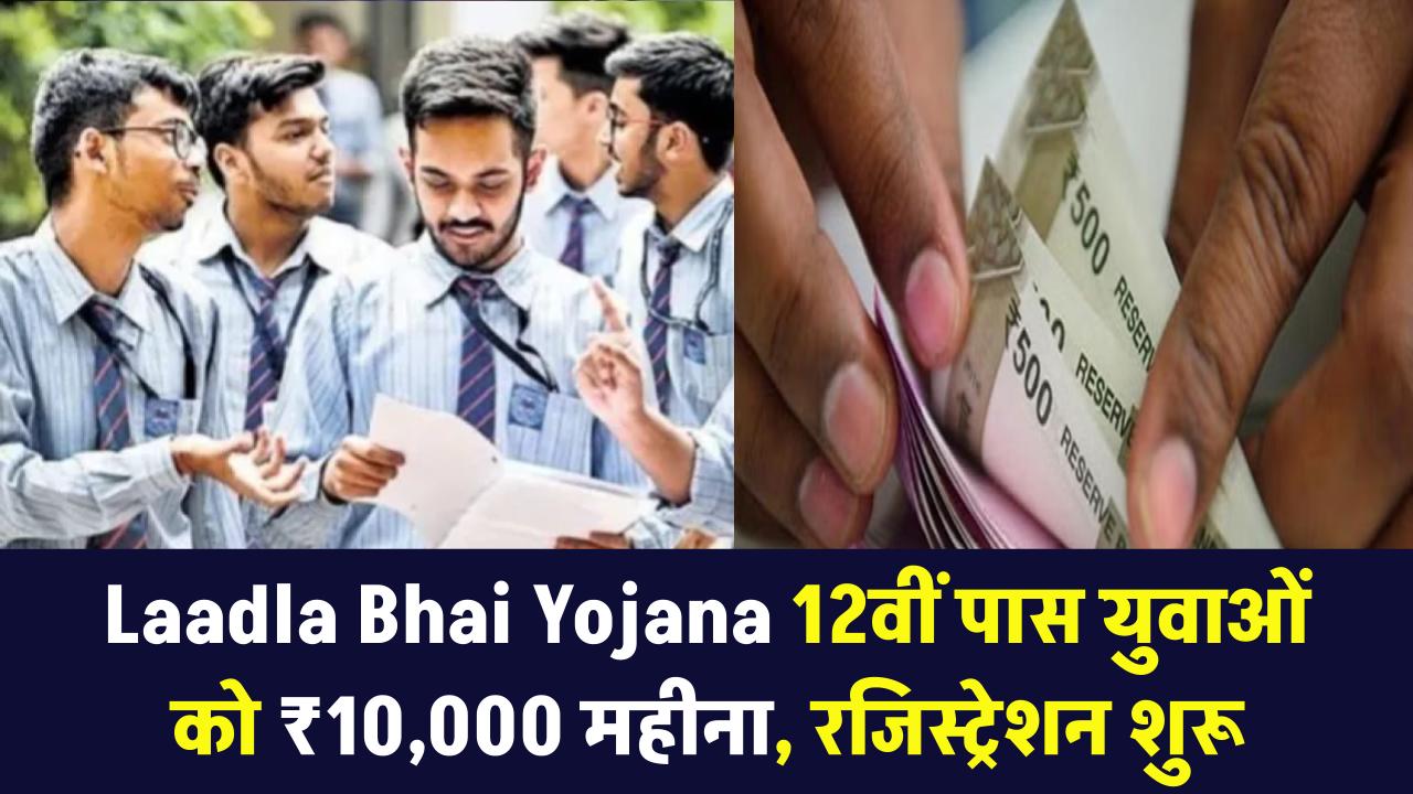 Laadla Bhai Yojana: 12वीं पास युवाओं को हर महीने मिलेंगे ₹10,000 तक! महाराष्ट्र सरकार का बड़ा तोहफा; आज ही ऐसे करें अपना रजिस्ट्रेशन।