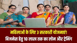 महिलाओं के लिए 3 सरकारी योजनाएं! बिजनेस के लिए 10 लाख तक का लोन और फ्री ट्रेनिंग; जानें घर बैठे अप्लाई करने का तरीका
